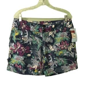 Mossimo Floral Print Cotton Shorts NWT Juniors Size 9 Convertible Length